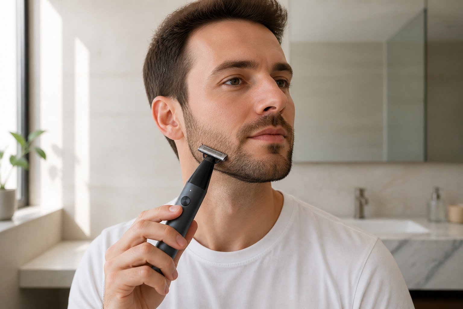 اصلاح خط فک با ماشین اصلاح شیائومی UniBlade X300 و تیغه سه‌جهته