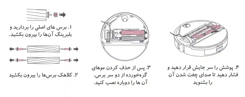 آموزش نگهداری و تمیز کردن جارو رباتیک های شیائومی + عکس - 4. آموزش نگهداری و تمیز کردن جارو هوشمند شیائومی - نمای 2
