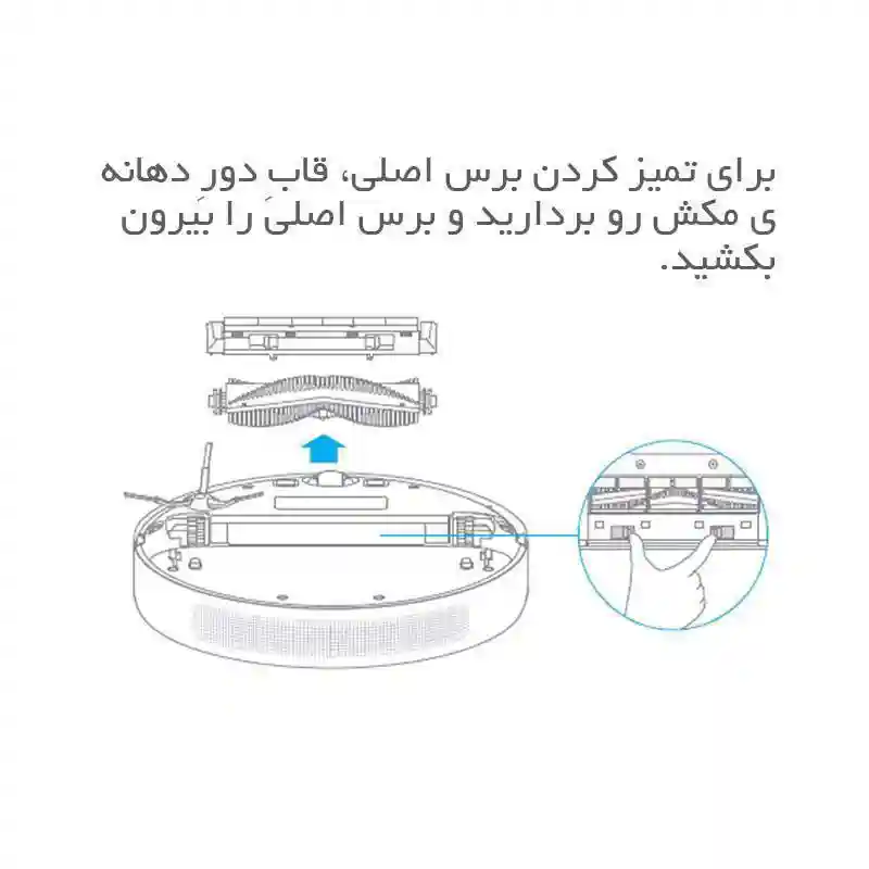 آموزش نگهداری و تمیز کردن جارو رباتیک های شیائومی + عکس - 3. نگهداری و تمیز کردن رولر، چرخها و…