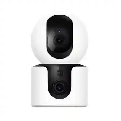 نمای اصلی دوربین شیائومی C300 Dual دوربین نظارتی Xiaomi C300 Dual سفید با دو لنز روی هد و پایه
