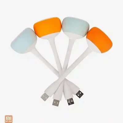 رنگبندی اسپیکر شیائومی Youpin Velev M83 پشت چهار اسپیکر کوچک Youpin Velev M83 نارنجی و سبز با کابل USB انعطافپذیر