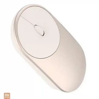 طراحی جلویی موس وایرلس Xiaomi Bluetooth نمای سه رخ جلوی موس بلوتوث شیائومی سفید با سطح دایره ای کلیک