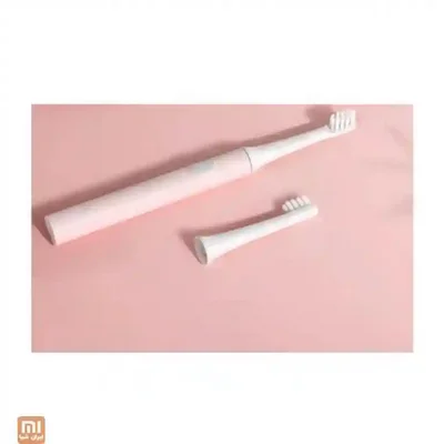 دسته و سری اضافه مسواک Xiaomi T100 مسواک برقی Mijia Sonic T100 سفید با یک سری یدک روی زمینه صورتی