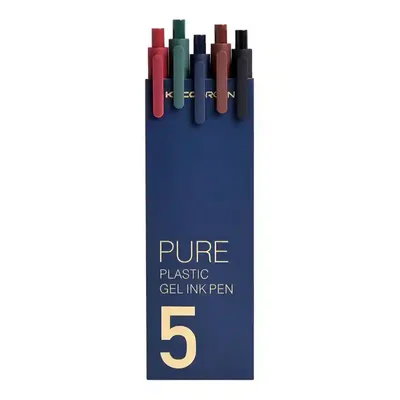 بسته خودکار رنگی Kaco Pure K1015 پک پنج رنگ خودکار ژلهای Xiaomi Kaco Pure K1015 داخل جعبه سرمهای