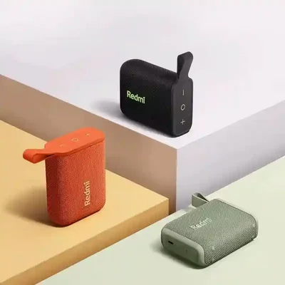 رنگبندی اسپیکر بلوتوثی Redmi ASM11A اسپیکر Redmi ASM11A در رنگهای مشکی، نارنجی و سبز
