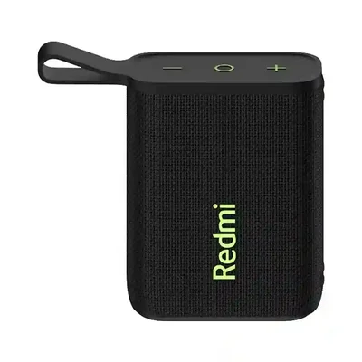 نمای اصلی اسپیکر شیائومی Redmi ASM11A اسپیکر بلوتوثی مشکی Redmi ASM11A با بند حمل و دکمههای کنترل