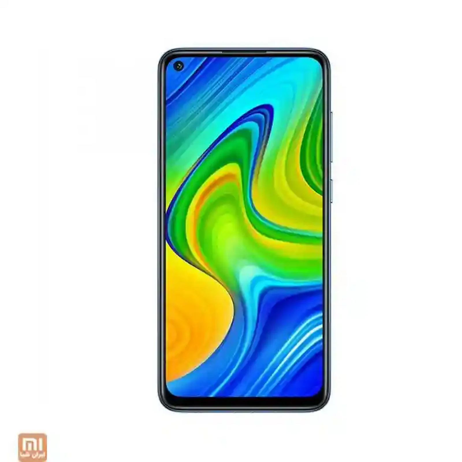 نمای جلوی گوشی Redmi 9 نسخه ۳۲ گیگ با صفحه سبز آبی و دوربین گوشه‌ای