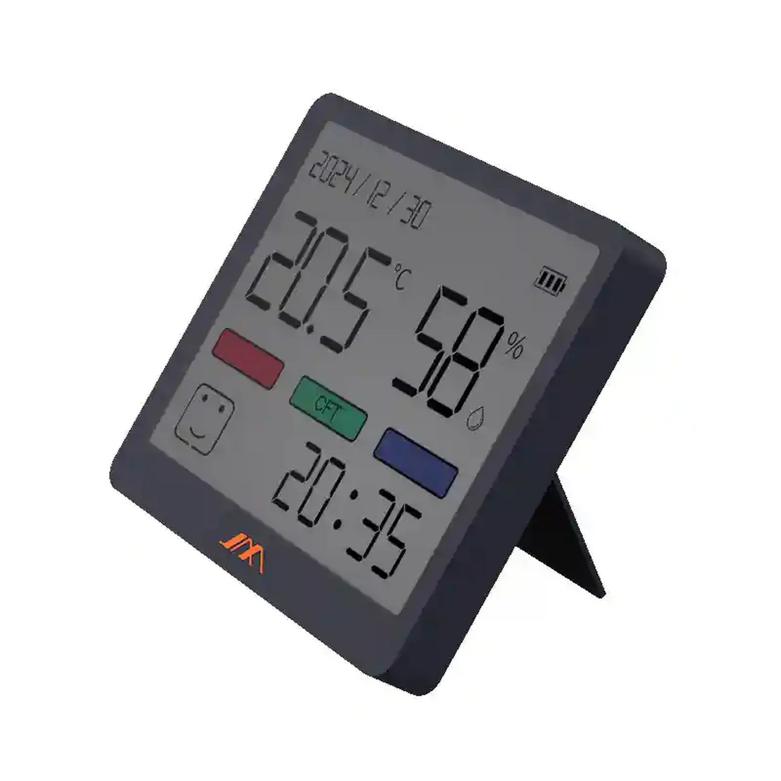 نمای اصلی دماسنج رطوبت سنج JIMIHOME JM-G3002 دماسنج و رطوبت سنج دیجیتال JIMIHOME JM-G3002 با نمایشگر تاریخ و ساعت