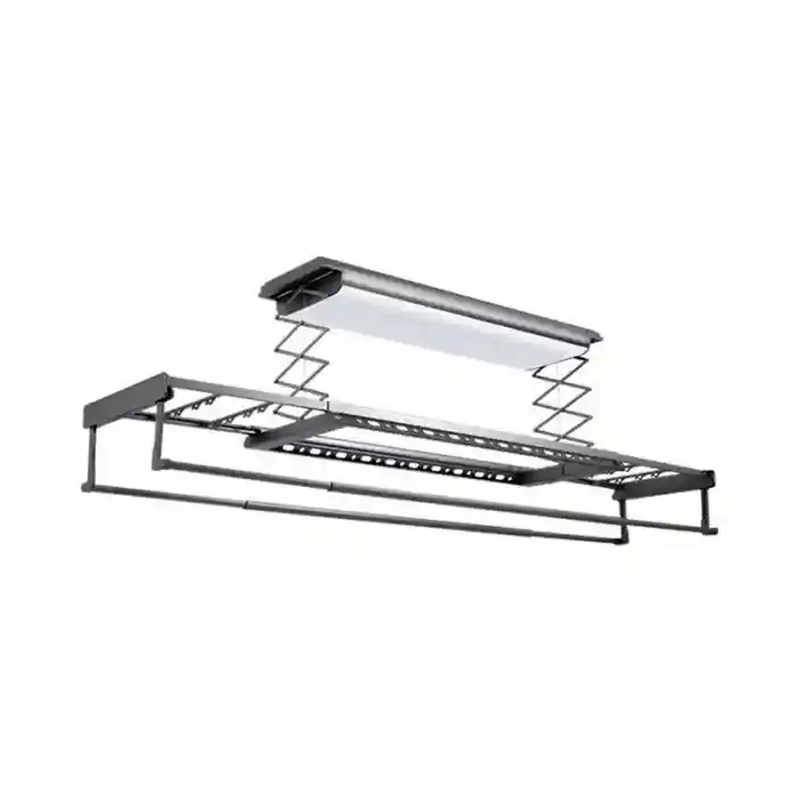 رخت آویز سقفی Mijia Smart Clothes Dryer Pro b501cn نمای کامل رخت آویز هوشمند شیائومی Mijia Smart Clothes Dryer Pro خاکستری در حالت باز