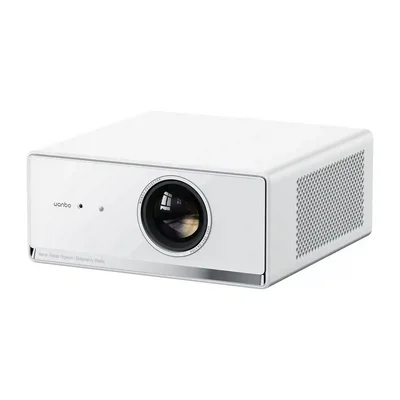 نمای کامل ویدئو پروژکتور Wanbo X5 Air ویدئو پروژکتور شیائومی Wanbo X5 Air سفید با لنز بزرگ و بدنه مشبک
