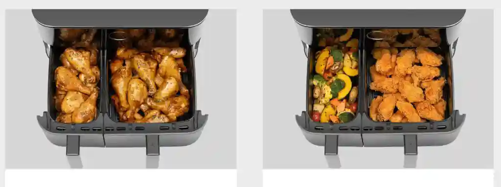 هواپز بدون روغن چند منظوره شیائومی مدل Xiaomi Dual Zone Air Fryer 10L MAF-D1001 - پخت همزمان 3 غذا - نمای 3