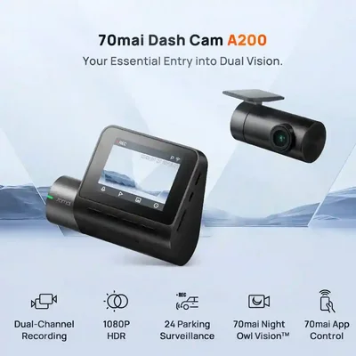 مجموعه دوکاناله 70mai A200-1 ست دوربین جلو و عقب 70mai Dash Cam A200-1