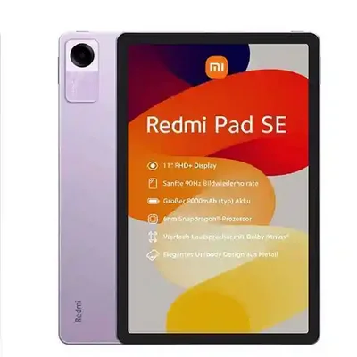 نمای اصلی تبلت Redmi Pad SE 11 اینچ 128/4 تبلت شیائومی Redmi Pad SE 11 اینچ بنفش با حافظه 128 و رم 4 گیگابایت