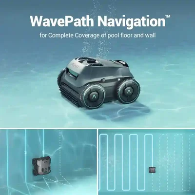 نمودار پوشش کف و دیواره با Aiper Seagull Pro مسیر WavePath جارو رباتیک استخر Aiper Seagull Pro