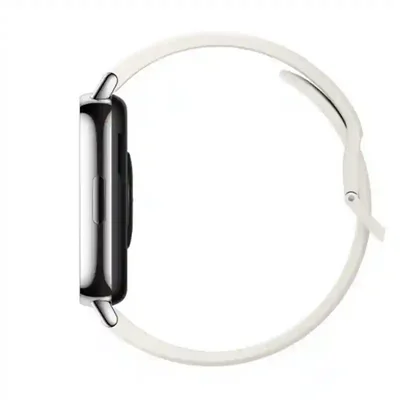 پروفایل قاب و دکمه جانبی ردمی واچ 5 لایت ضخامت بدنه Redmi Watch 5 Lite نقرهای از نمای کنار