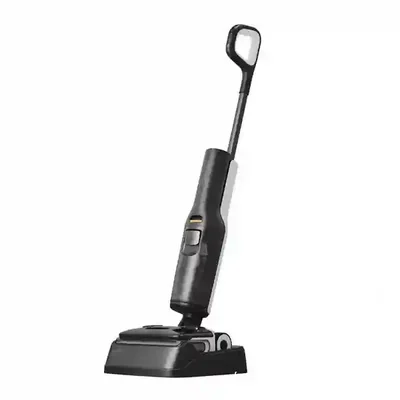 تصویر اصلی Roborock A30 Pro Steam روی داک جارو شارژی آب و خاک مشکی Roborock A30 Pro Steam ایستاده روی پایه