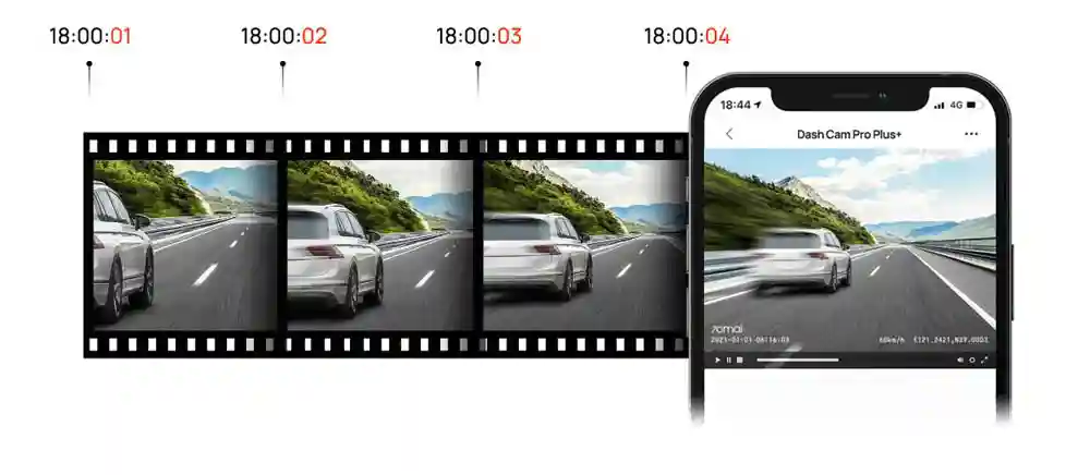 دوربین خودرو شیائومی 70mai Smart Dash Cam Pro Plus A500S ست دوربین جلو و عقب - ضبط تایم لپس