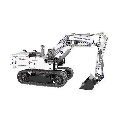 نمای کامل بیل زنجیری ساختنی Onebot با بازوی متحرک بیل مکانیکی ساختنی وان بات GCWJJ01IQI از نمای جانبی