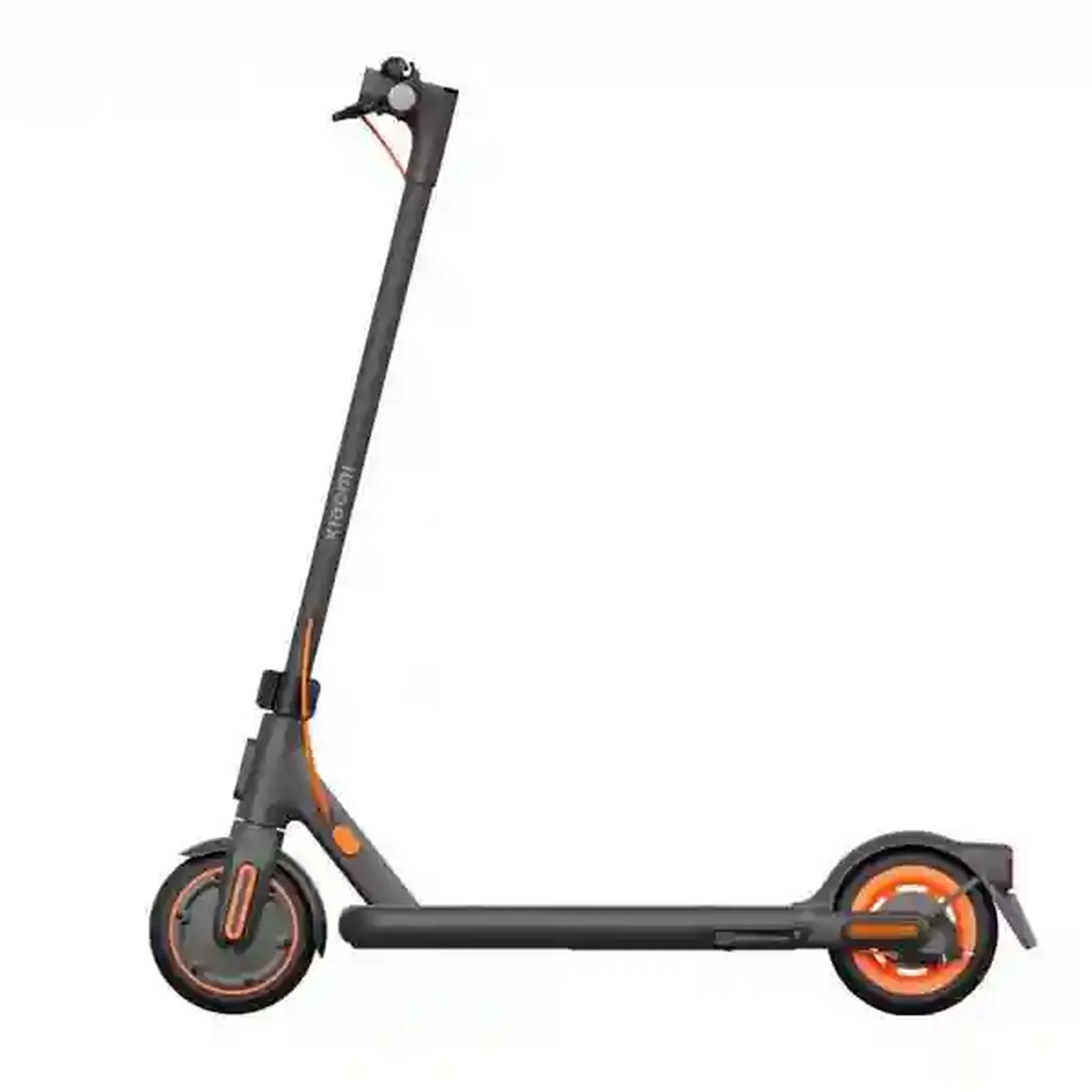 پروفایل کامل Xiaomi Electric Scooter 4 Go اسکوتر برقی شیائومی 4 Go از نمای جانبی چپ با جزئیات نارنجی