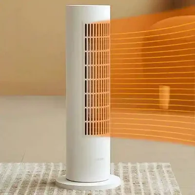 پخش هوای گرم از بخاری شیائومی Smart Tower Heater Lite در اتاق