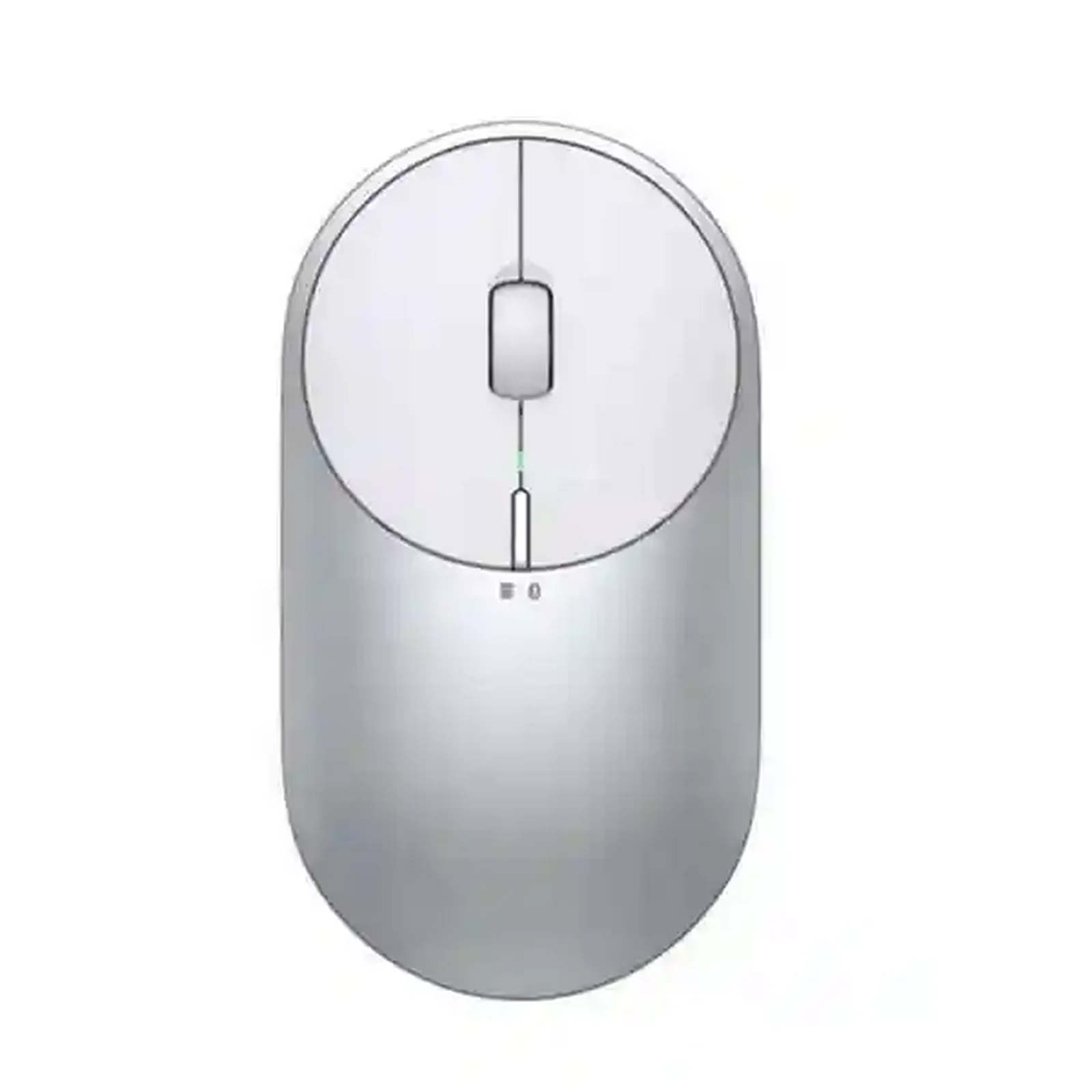 موس بی‌سیم نقره‌ای Xiaomi Portable Mouse 2 از نمای بالا