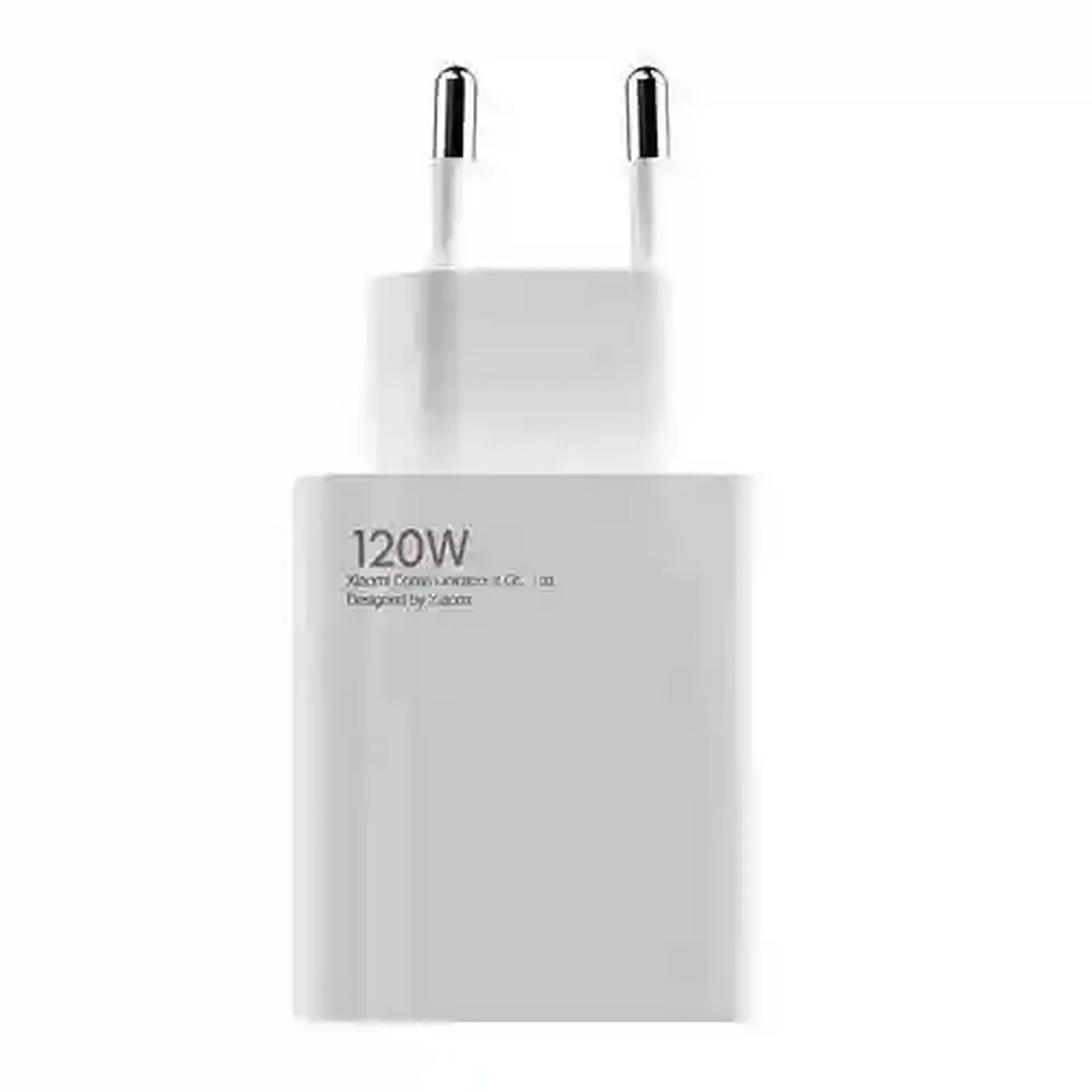 شارژر اورجینال Xiaomi 120W MDY-13-EE با دوشاخه اروپایی نمای جلوی آداپتور سفید ۱۲۰ وات شیائومی MDY-13-EE