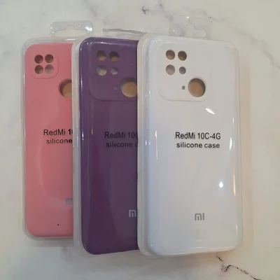 جزئیات پشت کاور Redmi 10C 4G سفید بنفش و صورتی برش دوربین قاب های سیلیکونی Xiaomi Redmi 10C 4G سه رنگ
