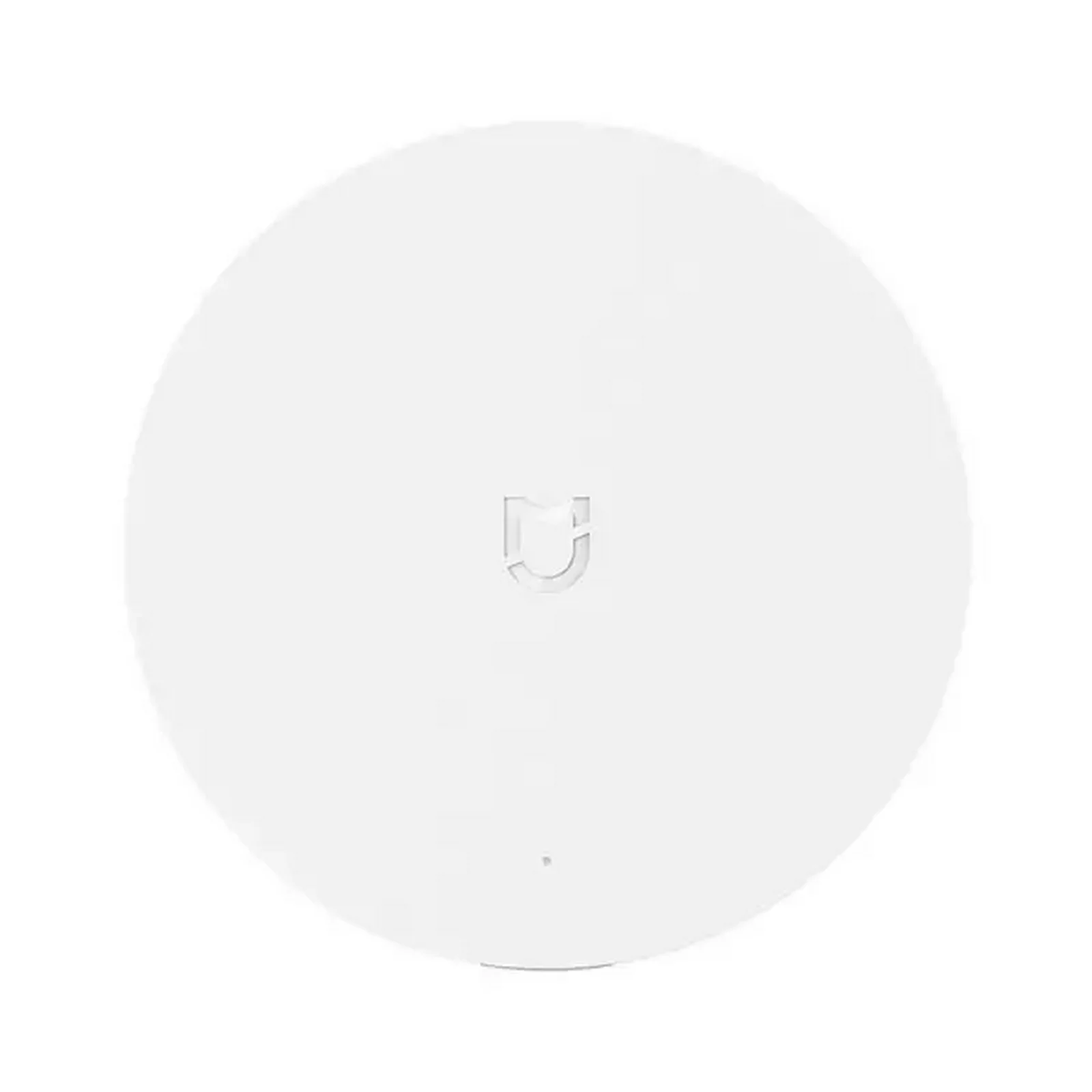 هاب مرکزی خانه هوشمند Xiaomi ZNDMWG02LM از بالا نمای بالای هاب هوشمند شیائومی ZNDMWG02LM سفید با لوگوی Mijia