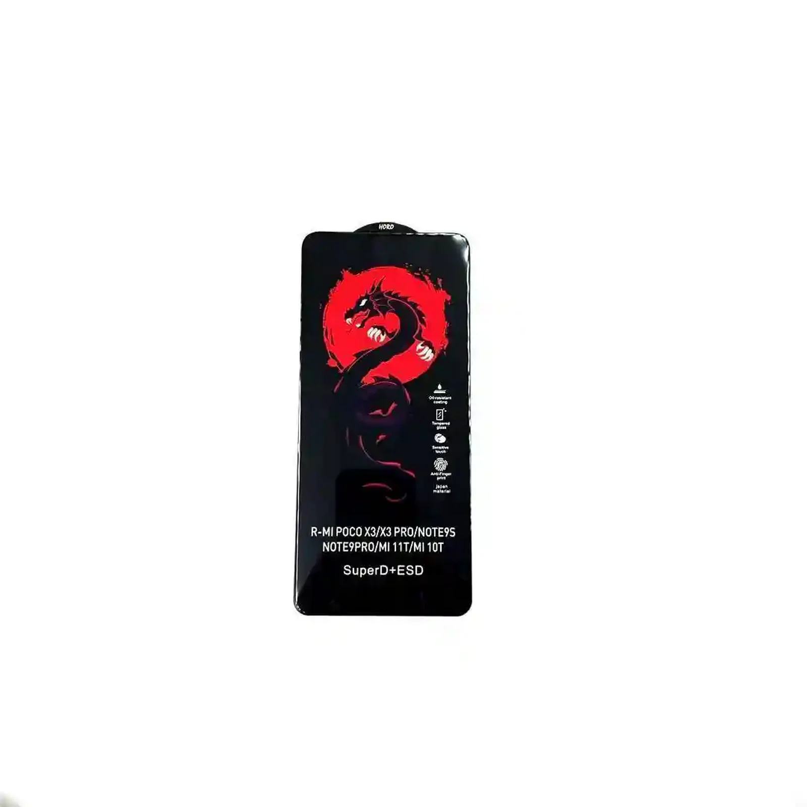 گلس Horo مخصوص Poco X3 نمای کامل گلس Horo شیائومی Poco X3 با اژدهای قرمز