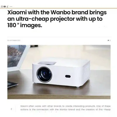 اسکرینشات مقاله ویدئو پروژکتور ونبو X1 تصویر معرفی Wanbo X1 با نمایش تصویر تا اندازه ۱۸۰ اینچ