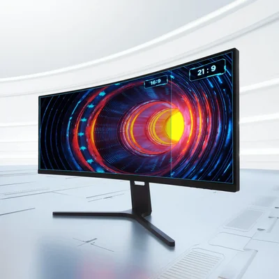 نمای سهرخ مانیتور Xiaomi Curved Gaming سی اینچ مانیتور خمیده گیمینگ ۳۰ اینچ شیائومی با نسبت تصویر ۲۱ به ۹