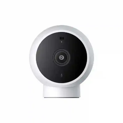 دوربین هوشمند شیائومی MJSXJ03HL از نمای روبهرو دوربین نظارتی سفید شیائومی MJSXJ03HL با پنل جلویی مشکی