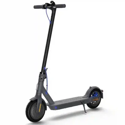نمای سهرخ اسکوتر Xiaomi Mi Electric Scooter 3 اسکوتر برقی شیائومی Mi Electric Scooter 3 مشکی با جزئیات آبی