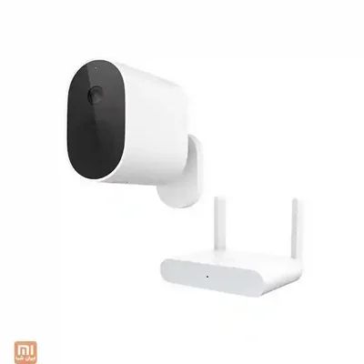 نمای مجموعه دوربین Xiaomi MWC13 و گیرنده بیسیم دوربین امنیتی سفید شیائومی MWC13 همراه با هاب دوآنتنه