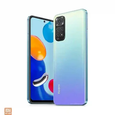 طراحی Redmi Note 11 4G آبی نمای جلو و پشت Redmi Note 11 4G رنگ آبی گرادیانی