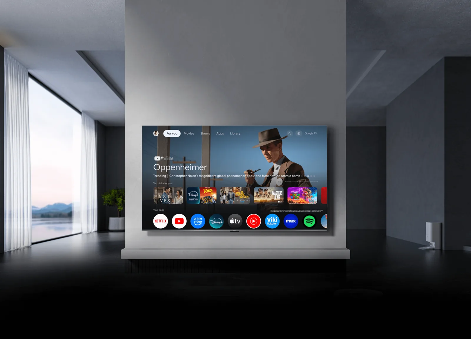 رابط Google TV در Xiaomi TV A Pro 75 2026 نمای رابط Google TV روی تلویزیون Xiaomi TV A Pro 75 2026 در تصویر رسمی
